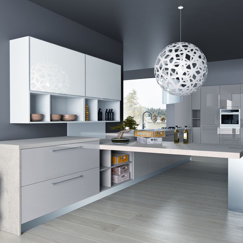 Blum Hardware и Veneer Finish YALIG Умный кухонный шкаф для дерева для квартиры