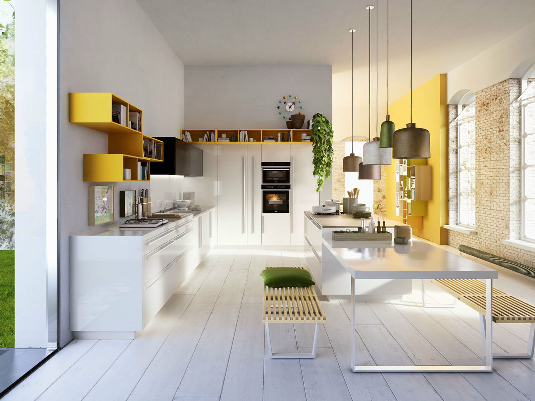 Blum Hardware и Veneer Finish YALIG Умный кухонный шкаф для дерева для квартиры