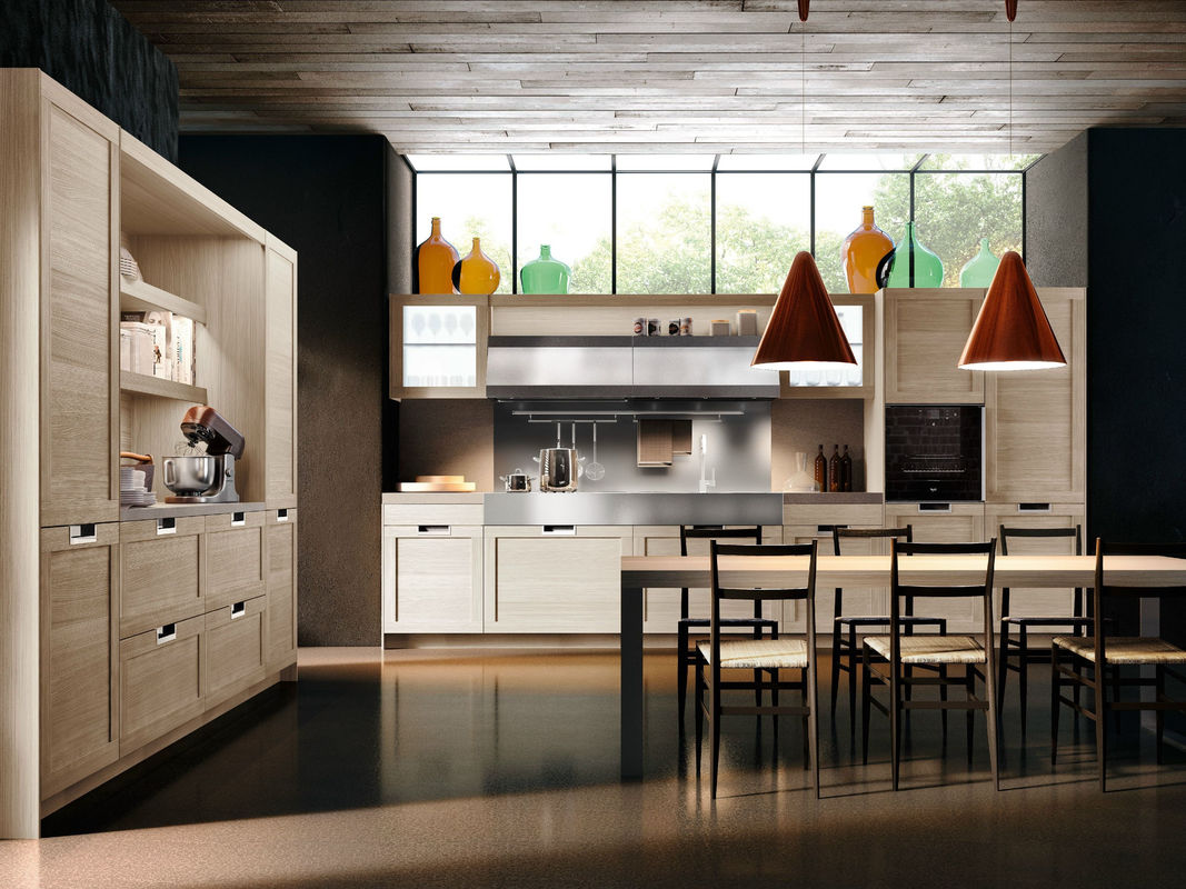 Blum Hardware и Veneer Finish YALIG Умный кухонный шкаф для дерева для квартиры