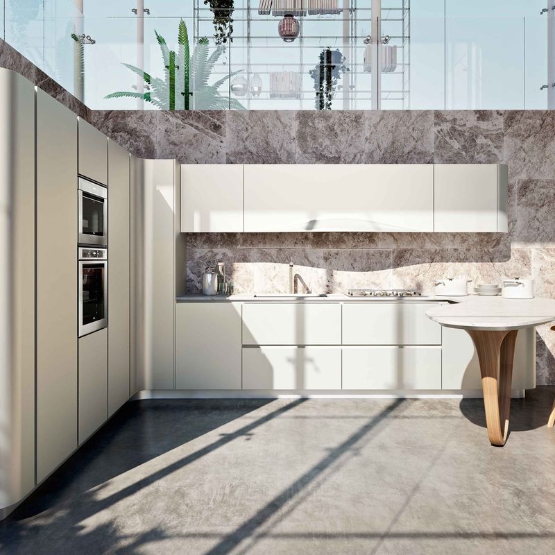 Blum Drawer Современный дизайн Массивное дерево Белый кухонный шкаф Мебель для роскошной кухни