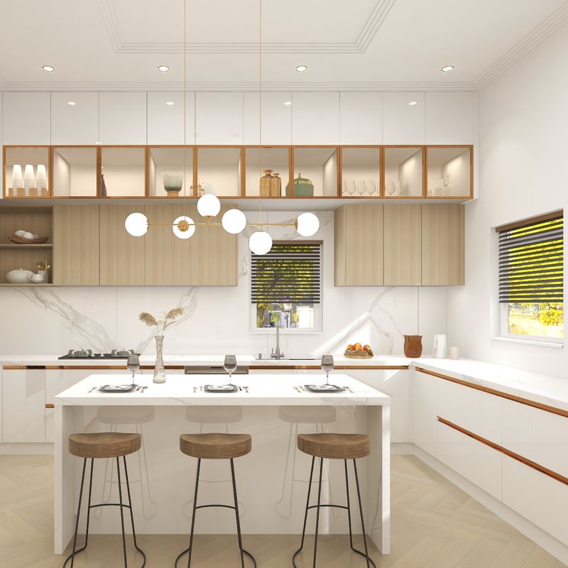 Blum Drawer Современный дизайн Массивное дерево Белый кухонный шкаф Мебель для роскошной кухни