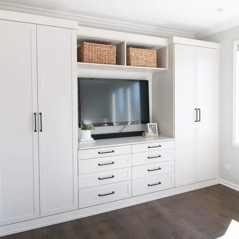 Лучший гардеробный шкаф с белым деревянным ламинантом для спальни