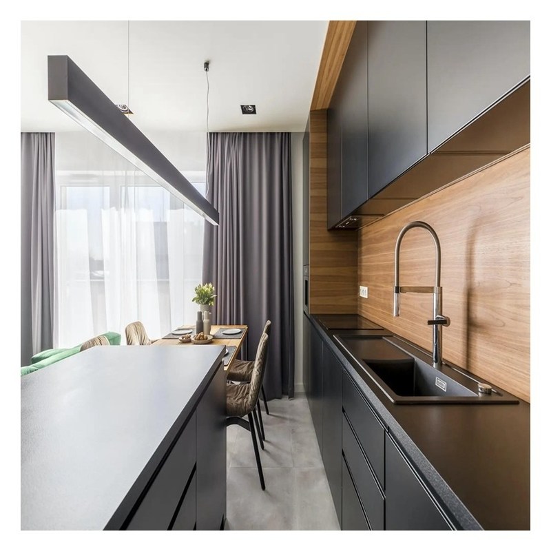 Модульные кухонные шкафы скидка темнозернистые меламинные двери для больших кухонь