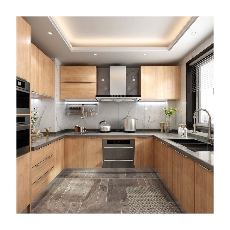 Полный набор кухонных шкафов с водонепроницаемым огнеупорным преимуществом и настройкой