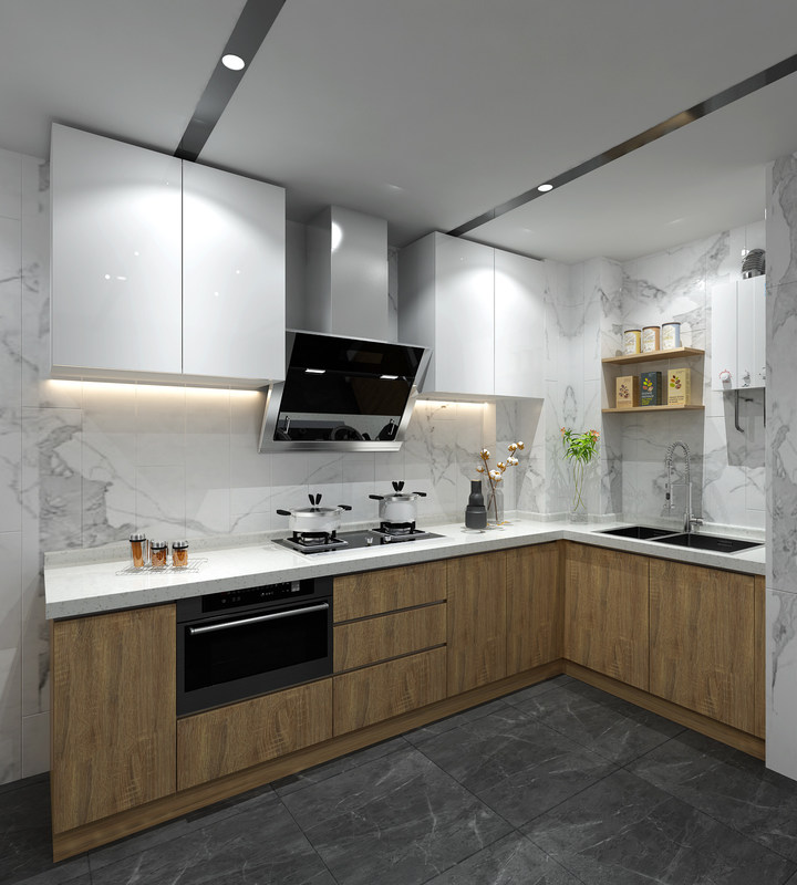 Полный набор кухонных шкафов с водонепроницаемым огнеупорным преимуществом и настройкой