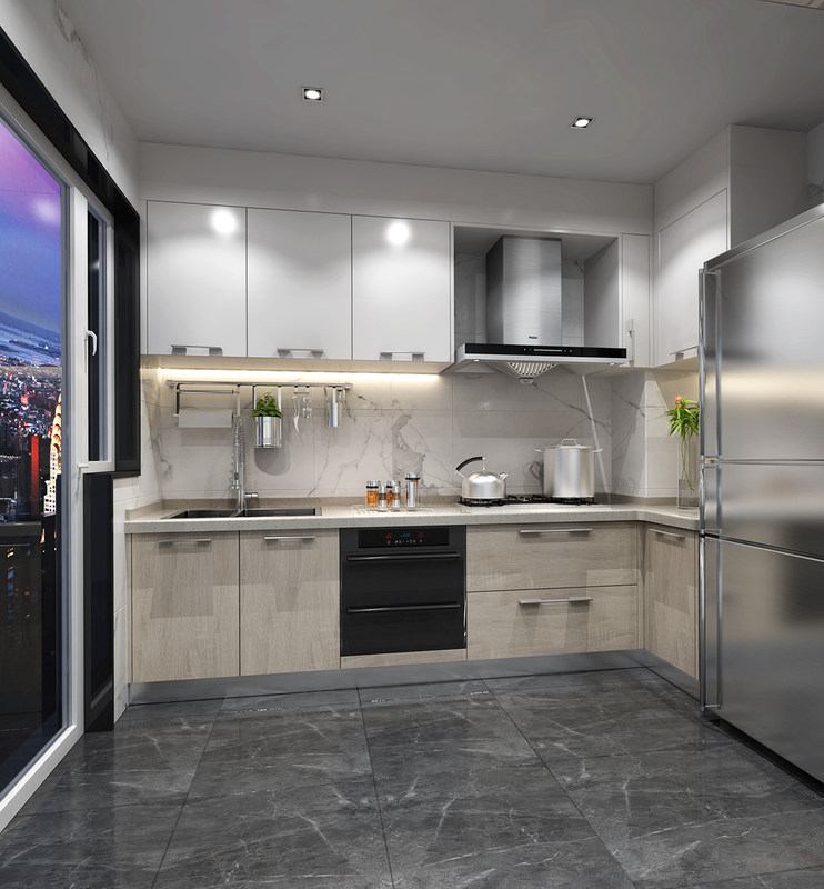 Полный набор кухонных шкафов с водонепроницаемым огнеупорным преимуществом и настройкой