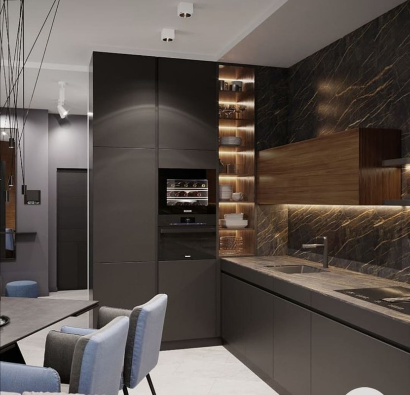 Меламиновая доска шкаф Тип все стеклянный дизайн Кухонный уголок Мебель Ручка Вентиляция воздуха