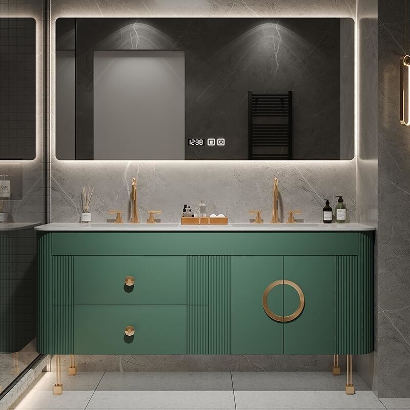 CAD / 3D Американский стиль современный дизайн на полу ПВХ доска для частиц ванной комнаты Ванный шкаф с раковиной