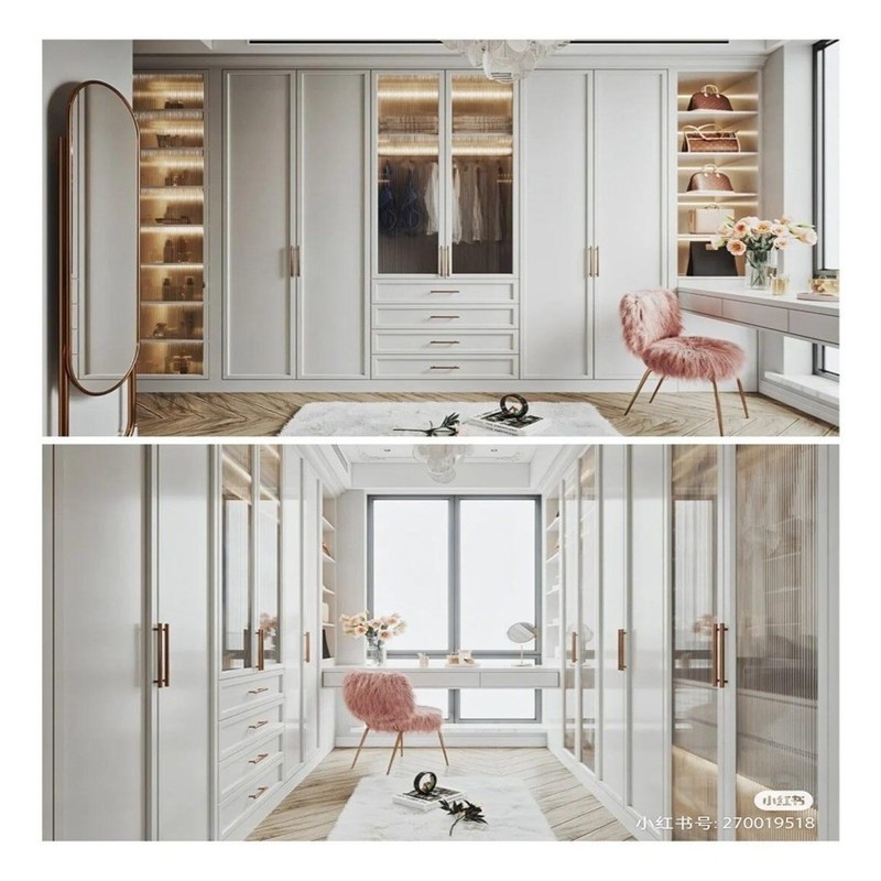 Европейские массивные деревянные шкафы для ходьбы в шкафу