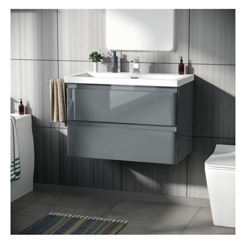 Массивное дерево круглый подвешенный ванной ванной с раковиной и небольшой формат глянцевой отделки