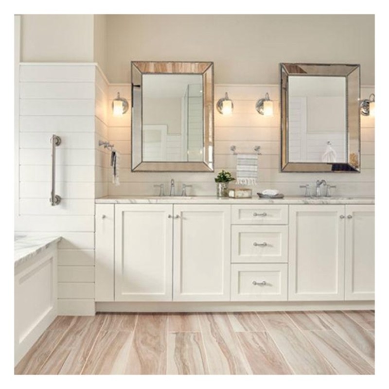 Шейкер стиль Белый лак Супер водонепроницаемый Большой размер ванной шкаф Ванни Комбо