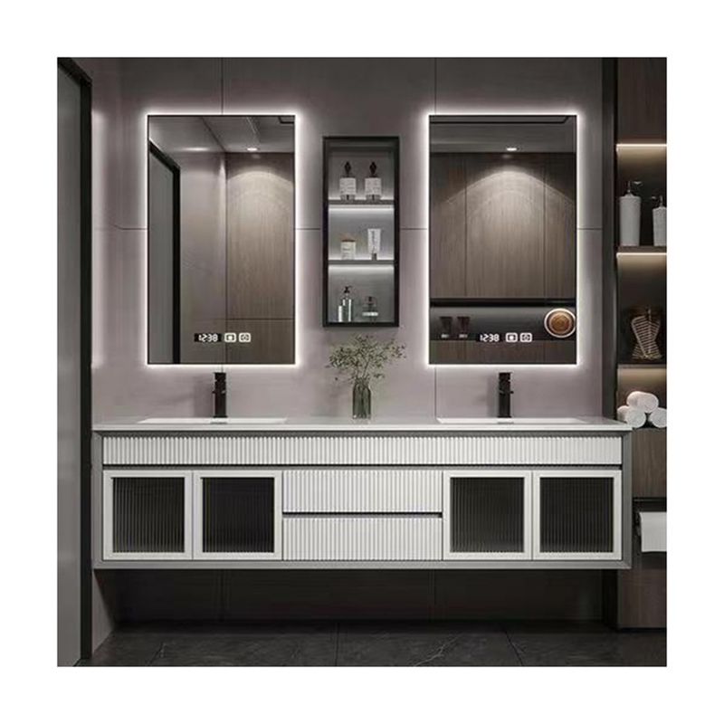Организуйте свою ванную с помощью YALIG Custom Vanity Cabinet Double Sink и Silver Mirror