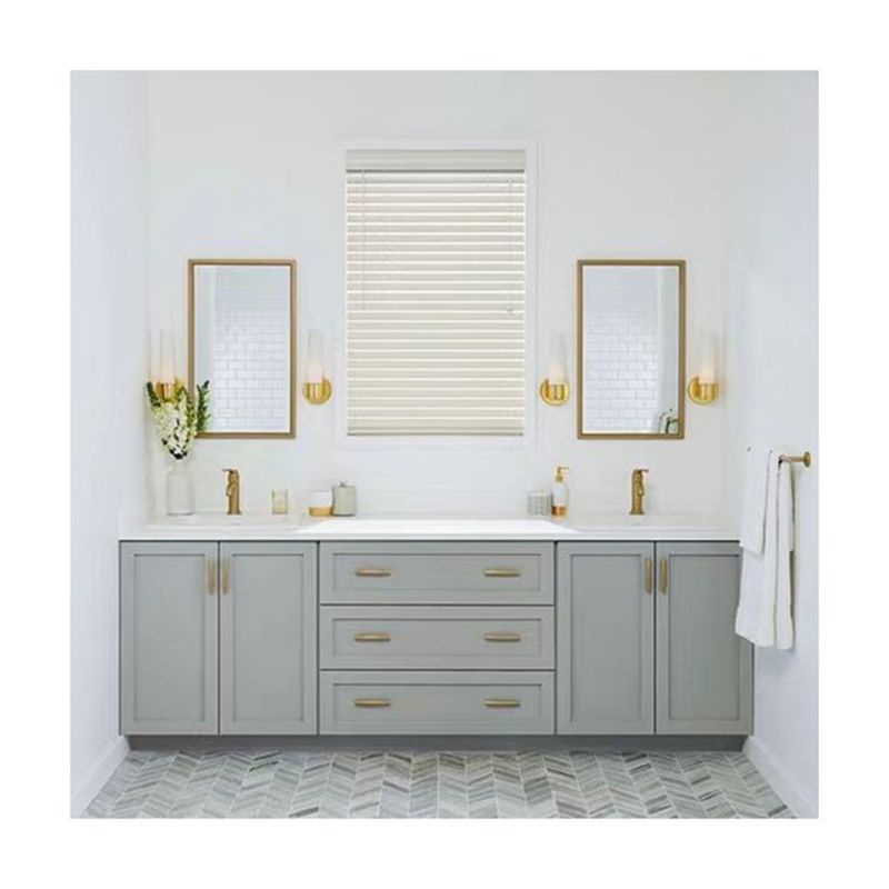 Угловая суета YALIG Custom Luxury Quartz Counter Top Set для современного дизайна ванной комнаты