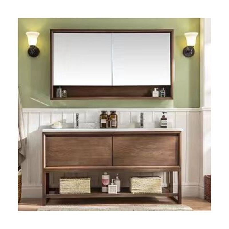 Улучшите свою ванную с помощью YALIG Custom Gold Double Sink Vanity Combo и Wall Mount