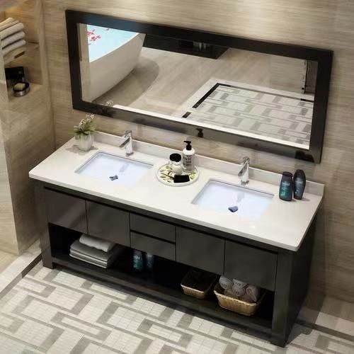 Улучшите свою ванную с помощью YALIG Custom Gold Double Sink Vanity Combo и Wall Mount
