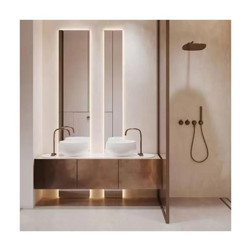 Современный шкаф для хранения и ванной комбайн с зеркалом от YALIG Design